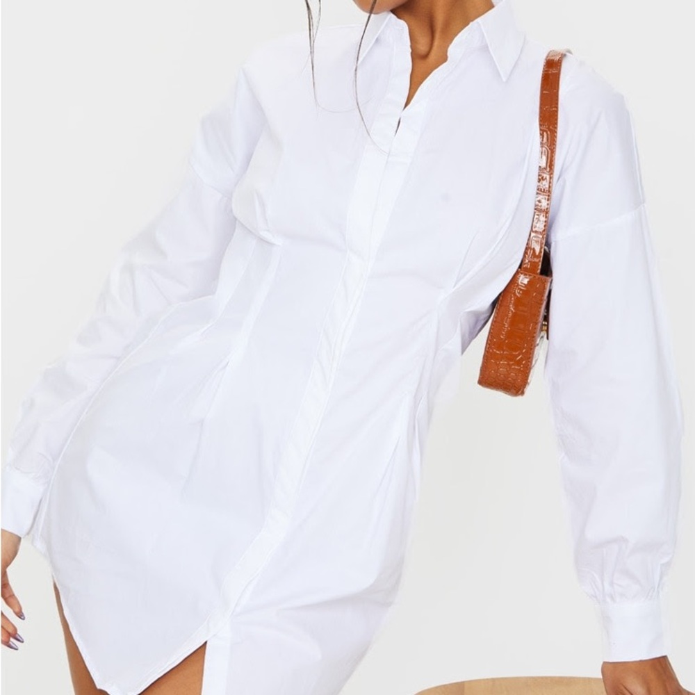 White Button-Down Shirt Dress